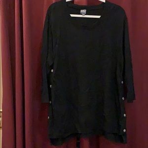 Soho NY & Co Black Snap Side Sweater XXL